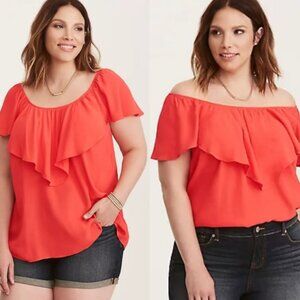 Torrid Flutter Cap Sleeve Blouse Size 2X